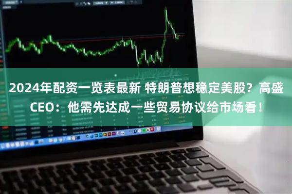 2024年配资一览表最新 特朗普想稳定美股？高盛CEO：他需先达成一些贸易协议给市场看！